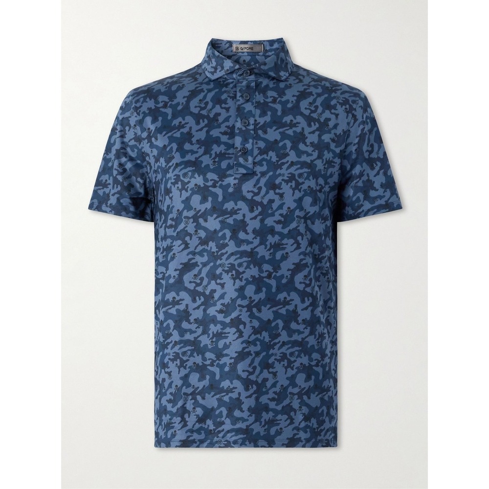 G/FORE Men's‎ Mapped Icon Camo Tech Jersey Polo Blue Twilight Size XL